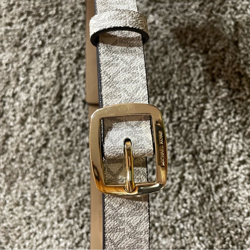 Michael Kors Beige and Gold Women's Belt